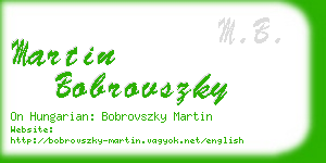 martin bobrovszky business card